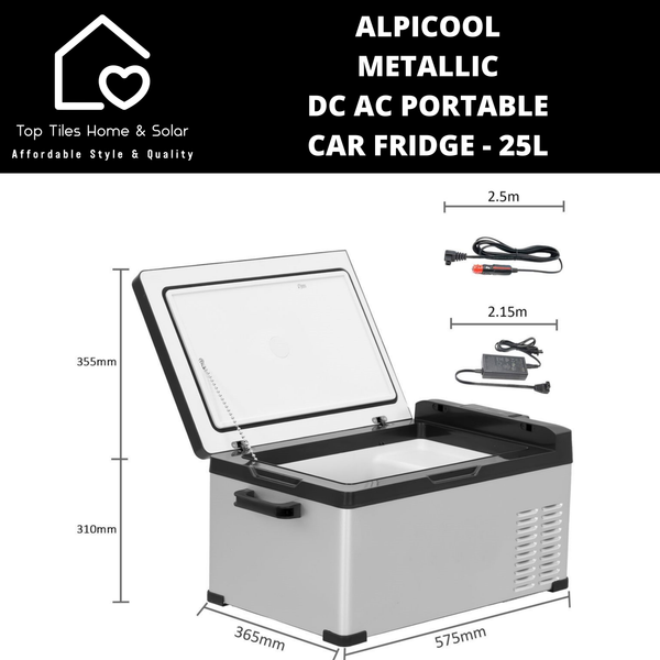 AlpiCool Metallic DC AC Portable Car Fridge - 25L