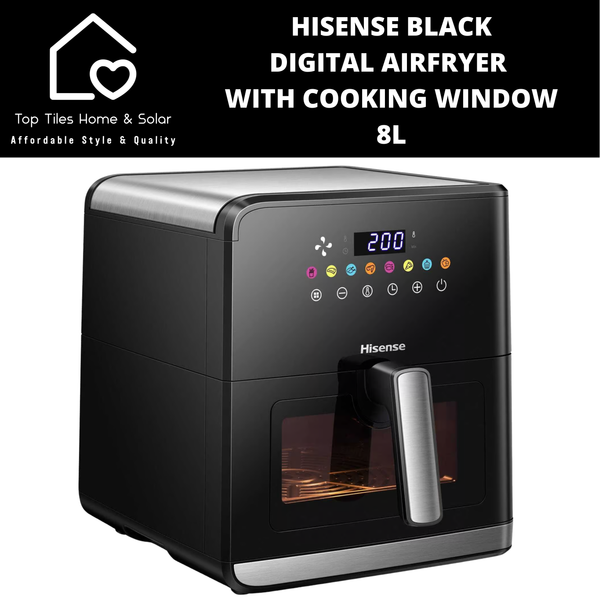 Hisense Black Digital Airfrer with Cooking Window - 8L