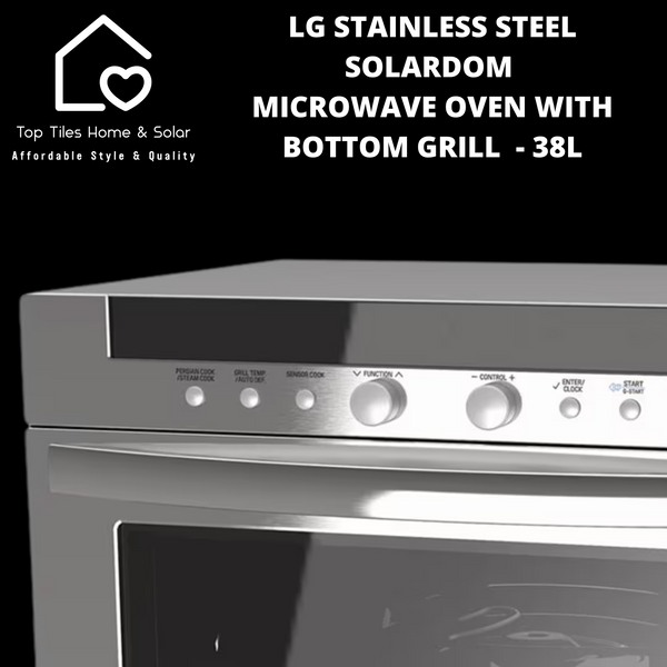 LG Stainless Steel SolarDom Microwave Oven with Bottom Grill  - 38L