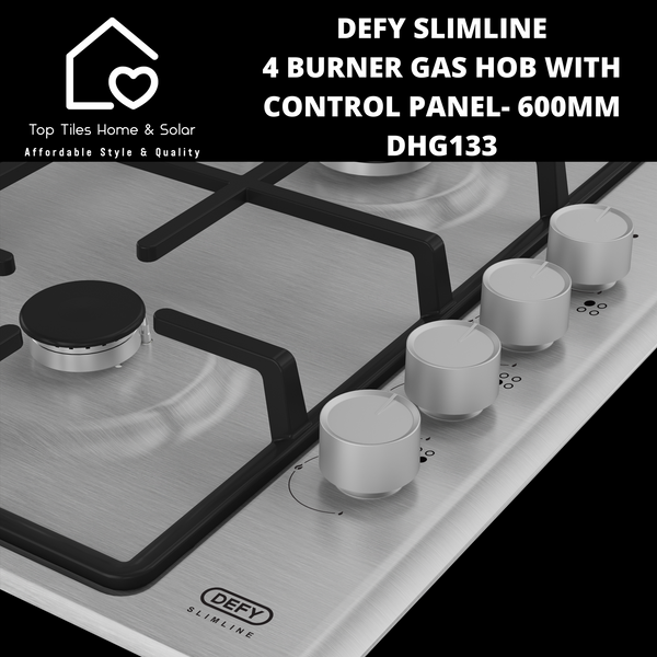 Defy Slimline 4 Burner Gas Hob With Control Panel- 600mm DHG133