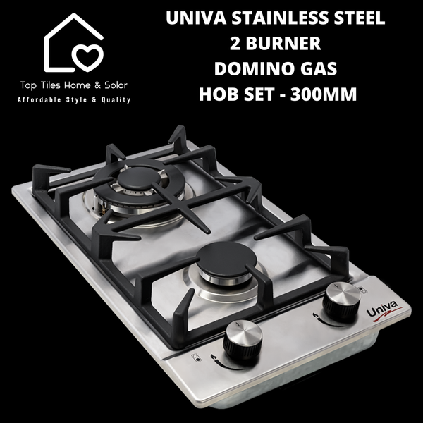 Univa Hob Set - Stainless Steel Solid + Gas Domino Hob