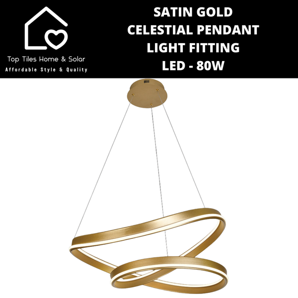 Satin Gold Celestial Pendant Light Fitting - LED 80W