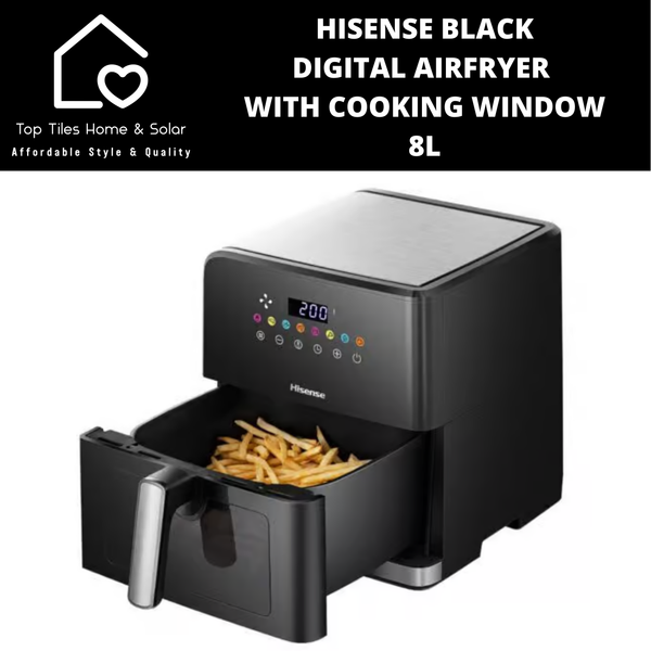 Hisense Black Digital Airfrer with Cooking Window - 8L