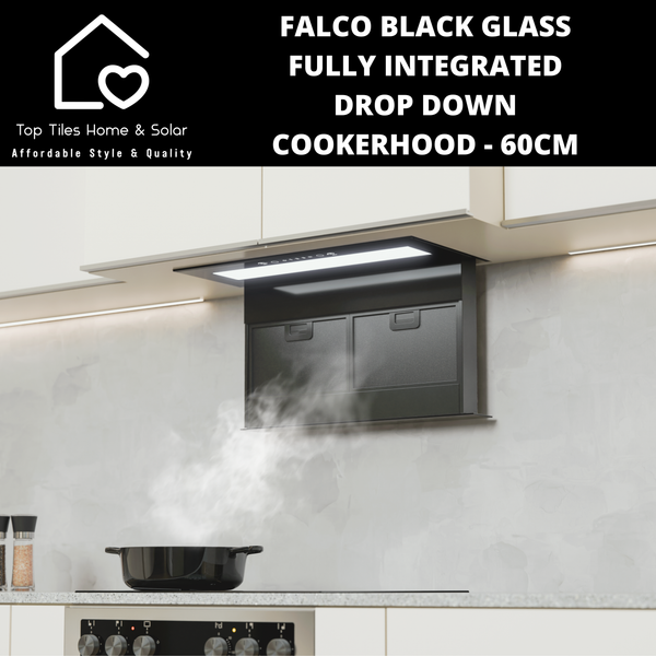 Falco Black Glass Fully Integrated Drop Down Cookerhood - 60cm AR-60-761A