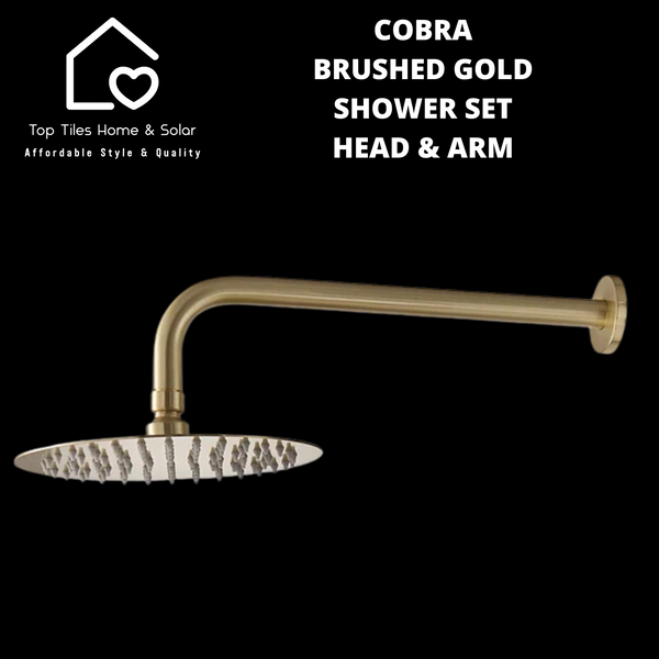 Cobra Brushed Gold Shower Set - Head & Arm