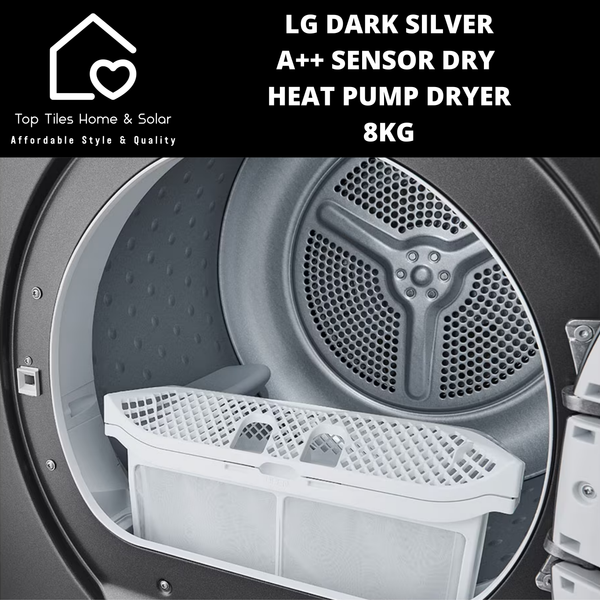 LG Dark Silver A++ Sensor Dry Heat Pump Dryer - 8kg