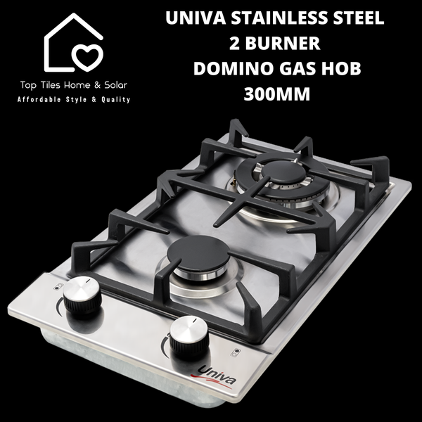 Univa Stainless Steel 2 Burner Domino Gas Hob - 300mm