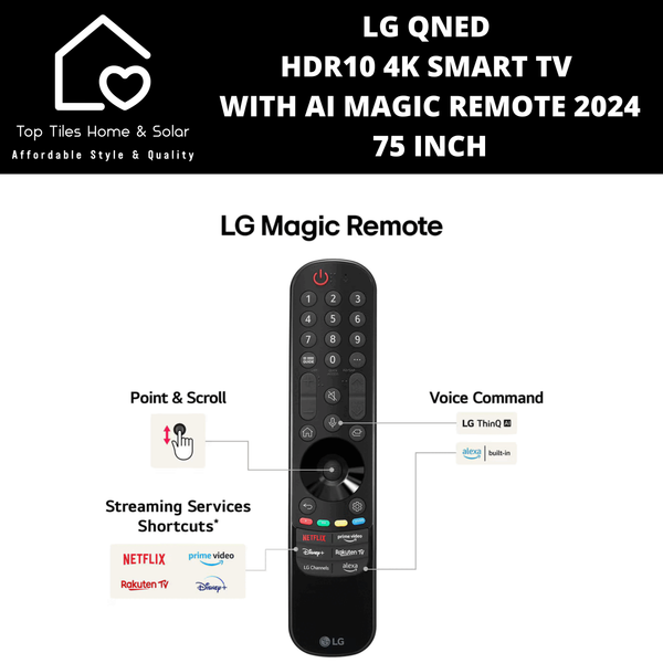 LG QNED HDR10 4K Smart TV with AI Magic Remote 2024 - 75 Inch