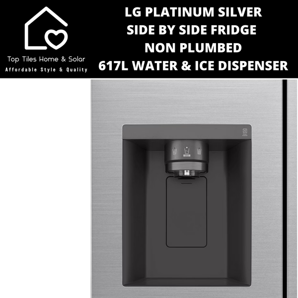 LG Platinum Silver Side by Side Fridge NP - 617L Water & Ice Dispenser