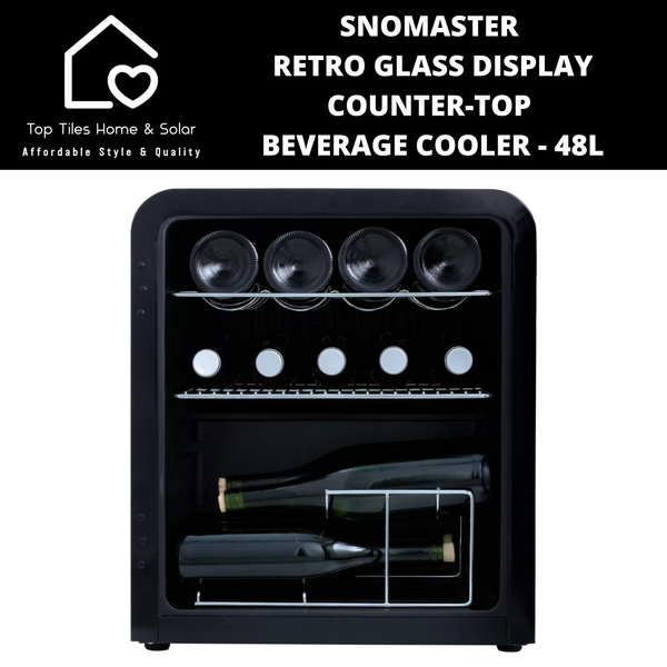 SnoMaster Retro Glass Display Counter-Top Beverage Cooler - 48L