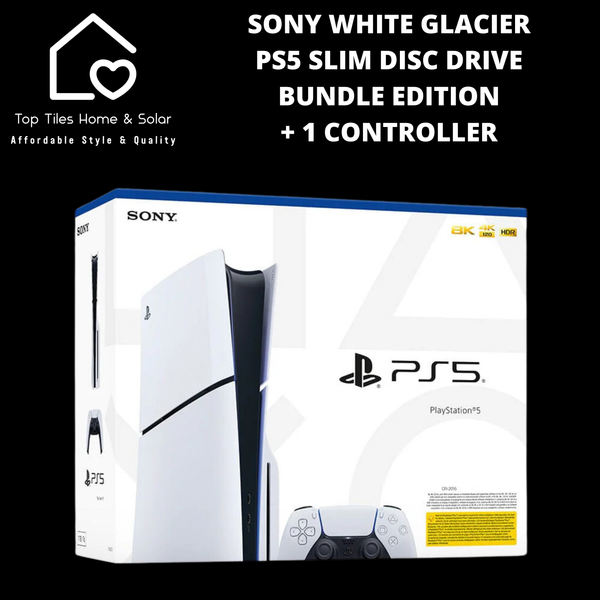 Sony White Glacier PS5 Slim Disc Drive Bundle Edition + 1 Controller