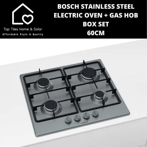 Bosch Stainless Steel - Electric Oven & Gas Hob Box Set - 60cm