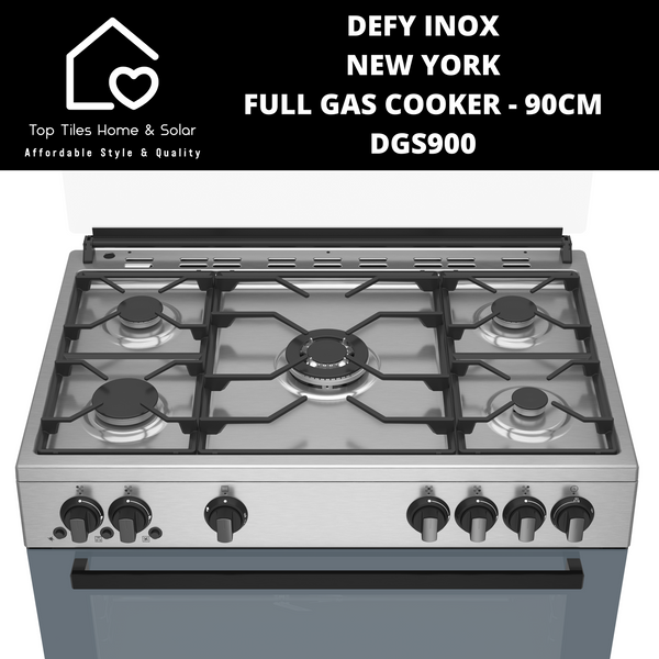 Defy Inox New York Full Gas Cooker - 90CM DGS900