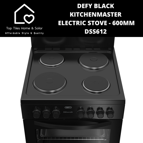 Defy KitchenMaster Black Electric Stove - 600mm DSS612