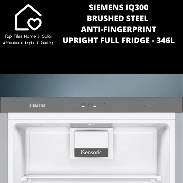 Siemens iQ300 Brushed Steel Anti-Fingerprint Upright Full Fridge - 346L