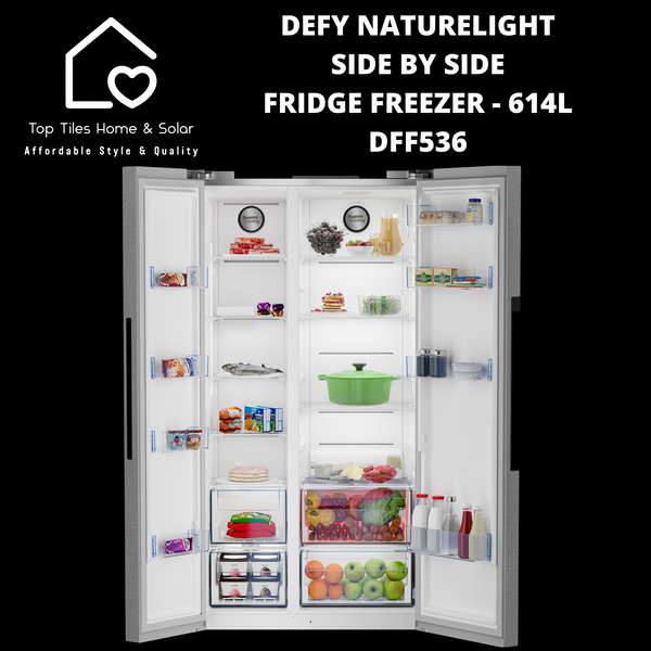 Defy NatureLight Side by Side Fridge Freezer - 614L DFF536