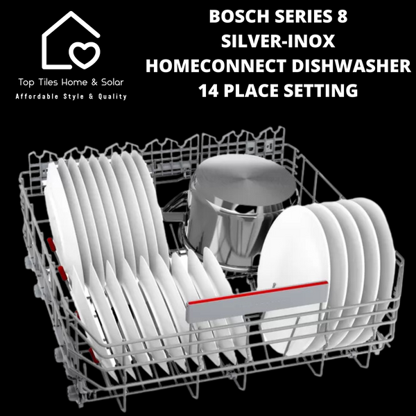 Bosch Series 8 - Silver-Inox HomeConnect Dishwasher - 14 Place Setting