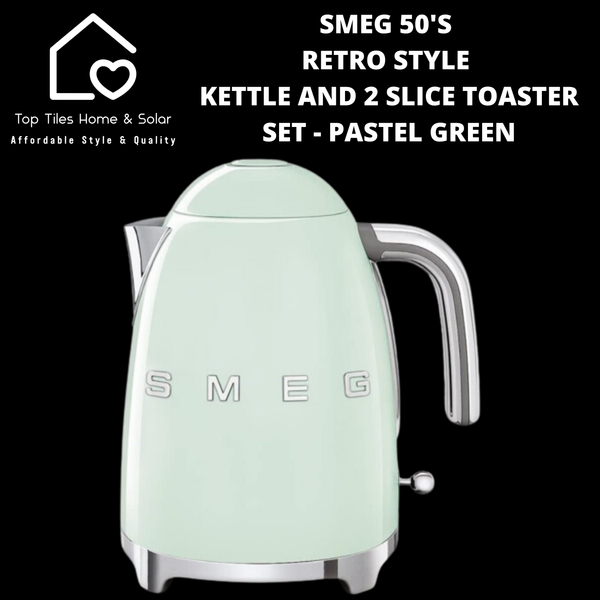 Smeg 50's Retro Style Kettle and 2 Slice Toaster Set - Pastel Green