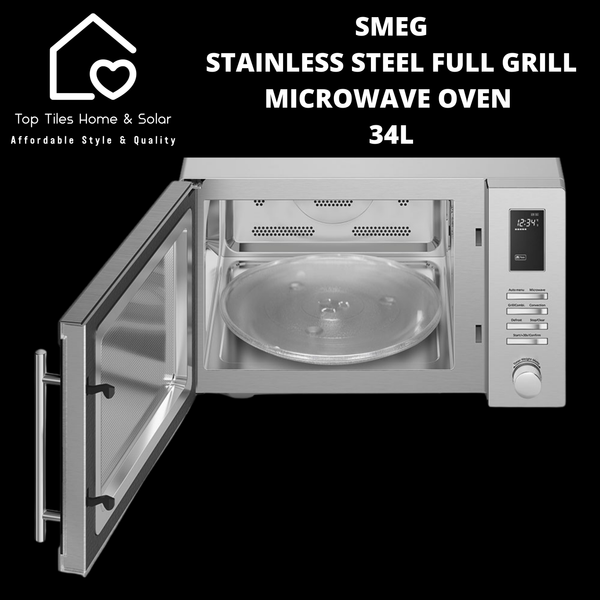 Smeg Stainless Steel Full Grill Microwave Oven - 34L