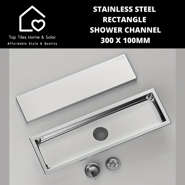 Stainless Steel Rectangle Shower Channel - 300 x 100mm