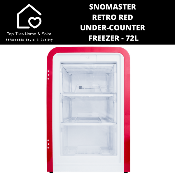 SnoMaster Retro Red Under-Counter Freezer - 72L