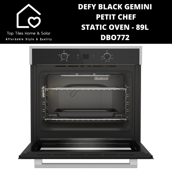 Defy Black Gemini Static Petit Chef Black Oven - 89L DBO772