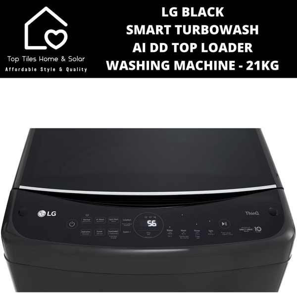 LG Black Smart TurboWash AI DD Top Loader Washing Machine - 21kg