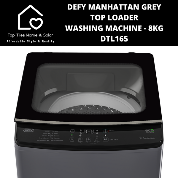 Defy Manhattan Grey Top Loader Washing Machine - 8kg DTL165