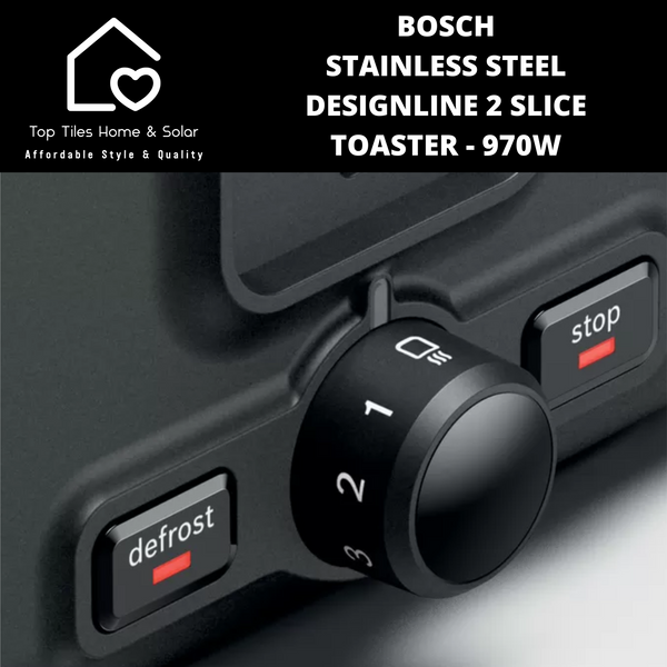 Bosch Stainless Steel DesignLine 2 Slice Toaster - 970W