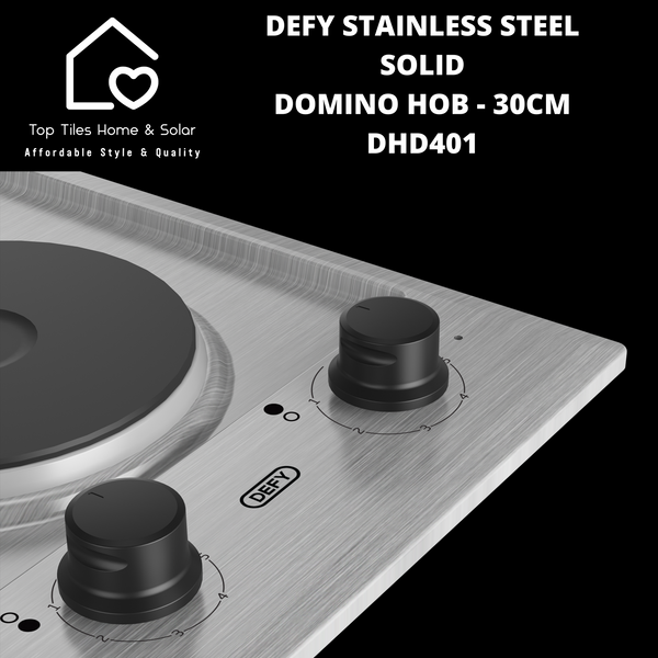 Defy Stainless Steel Solid Domino Hob - 30cm DHD401