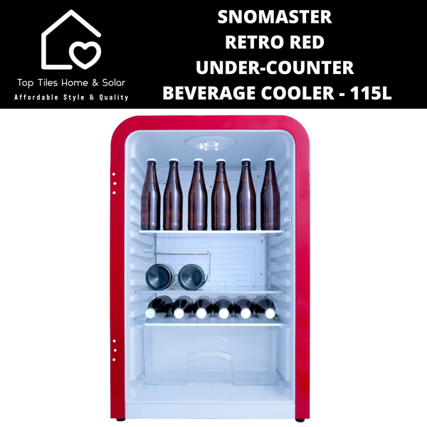 SnoMaster Retro Red Under-Counter Beverage Cooler - 115L