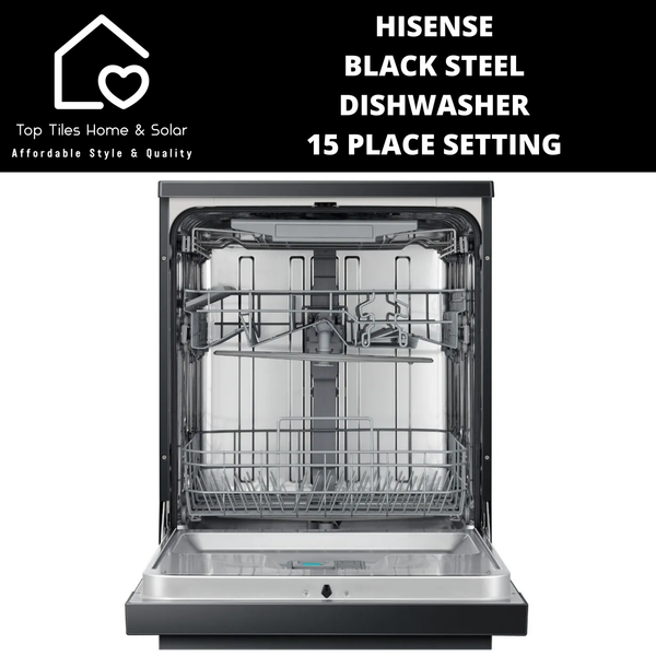 Hisense Black Steel Dishwasher - 15 Place Setting