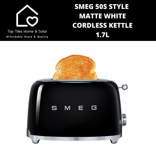 Smeg 50s Style Glossy Black 2 Slice Toaster - 950W