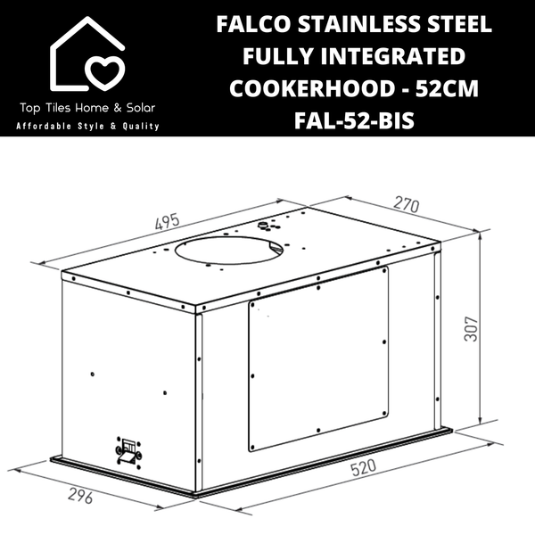 Falco Stainless Steel Fully Integrated Cookerhood - 52cm FAL-52-BIS