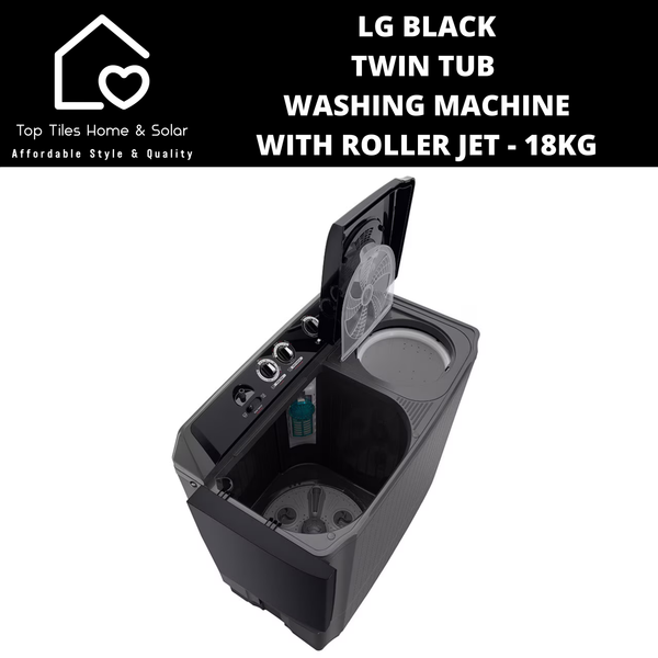 LG Black Twin Tub Washing Machine with Roller Jet - 18kg