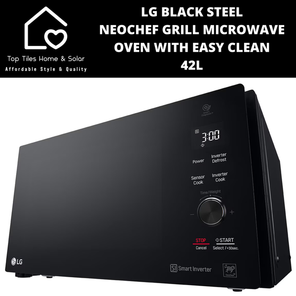 LG Black Steel NeoChef Grill Microwave Oven with Easy Clean - 42L