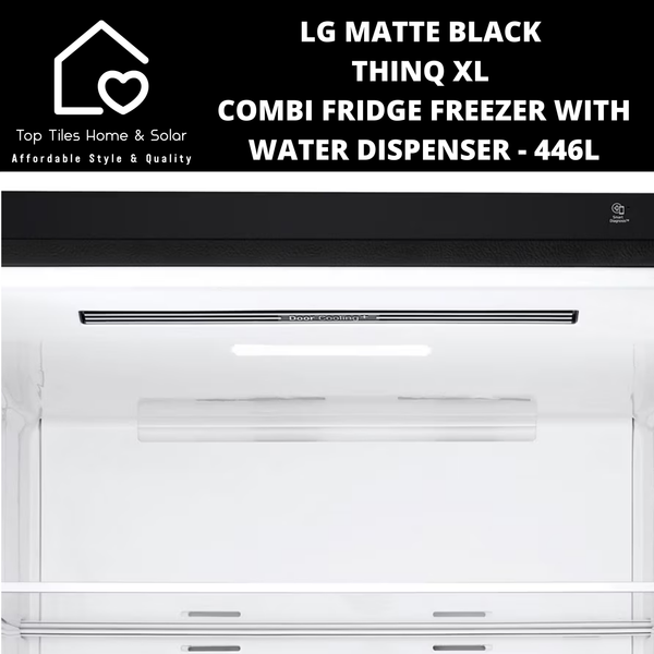 LG Matte Black ThinQ XL Combi Fridge Freezer with Water Dispenser - 446L