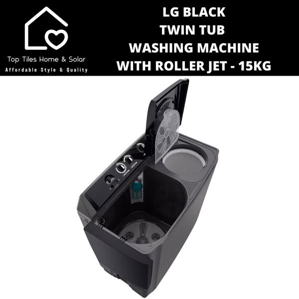 LG Black Twin Tub Washing Machine with Roller Jet - 15kg