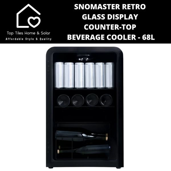 SnoMaster Retro Glass Display Counter-Top Beverage Cooler - 68L