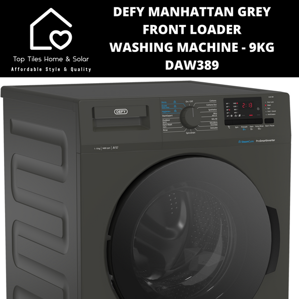 Defy Manhattan Grey Front Loader Washing Machine - 9kg DAW389