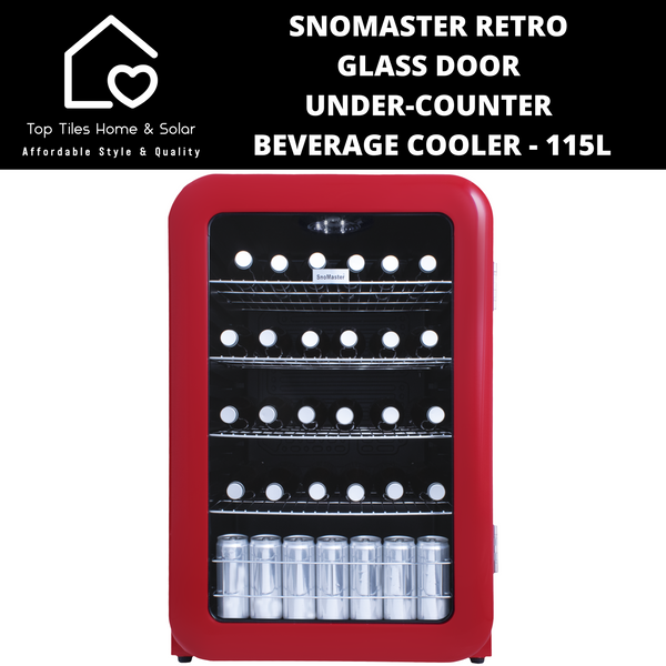 SnoMaster Retro Glass Door Under-Counter Beverage Cooler - 115L