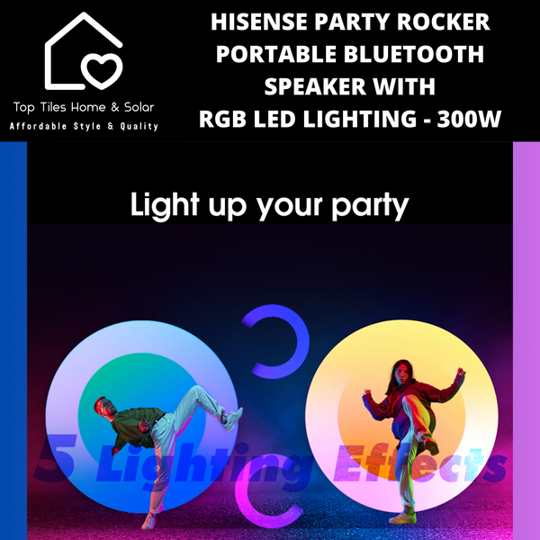 Hisense Party Rocker Portable Bluetooth Speaker With RGB LED Lighting - 300W