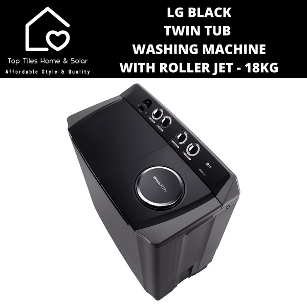 LG Black Twin Tub Washing Machine with Roller Jet - 18kg