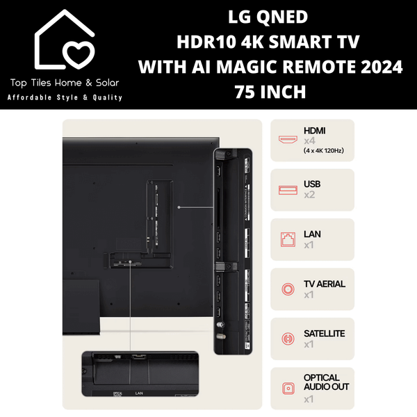 LG QNED HDR10 4K Smart TV with AI Magic Remote 2024 - 75 Inch