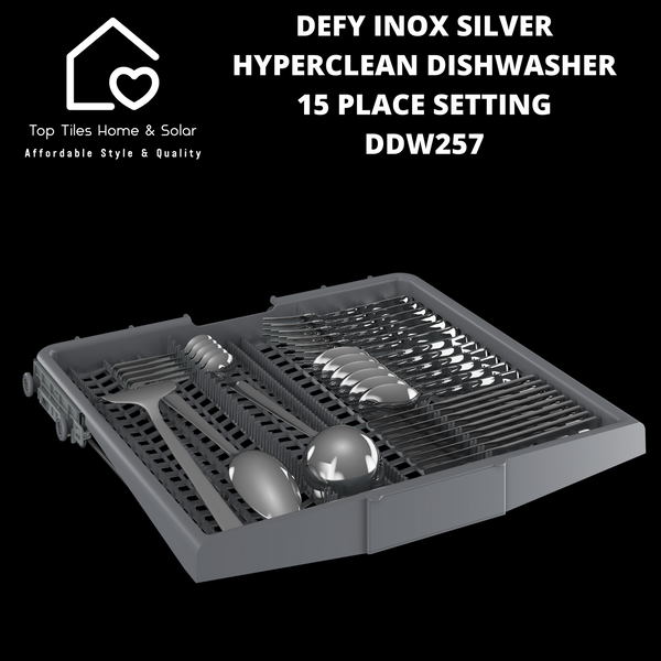 Defy Inox Silver HyperClean Dishwasher - 15 Place Setting DDW257