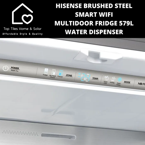 Hisense Brushed Steel Smart MultiDoor Fridge  - 579L Water Dispenser