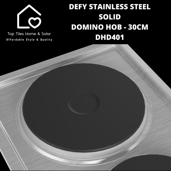 Defy Stainless Steel Solid Domino Hob - 30cm DHD401