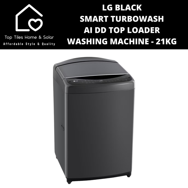 LG Black Smart TurboWash AI DD Top Loader Washing Machine - 21kg