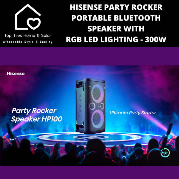 Hisense Party Rocker Portable Bluetooth Speaker With RGB LED Lighting - 300W