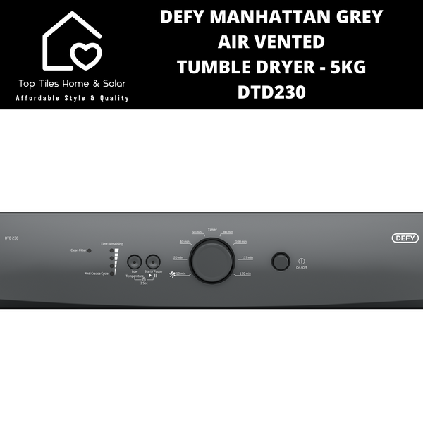 Defy Manhattan Grey Air Vented Tumble Dryer - 5kg DTD230